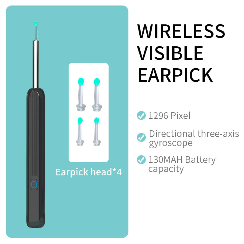 Ear Cleaner Otoscope Ear Wax Removal Tool With Camera LED Light Wireless Ear Endoscope Ear Cleaning Kit For I-phone