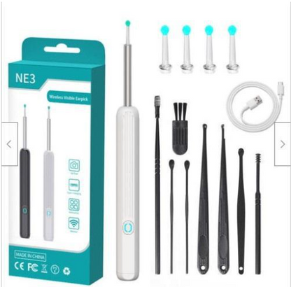 Ear Cleaner Otoscope Ear Wax Removal Tool With Camera LED Light Wireless Ear Endoscope Ear Cleaning Kit For I-phone