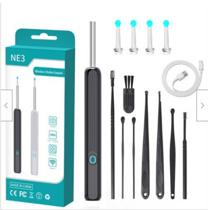 Ear Cleaner Otoscope Ear Wax Removal Tool With Camera LED Light Wireless Ear Endoscope Ear Cleaning Kit For I-phone